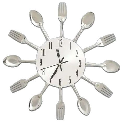 Reloj de pared, material de aluminio, diseño único, plateado. (1/2)