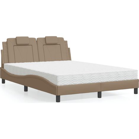 Bett "Viana" mit Matratze Cappuccino-Braun 120x200 cm Kunstleder vidaXL (1/5)