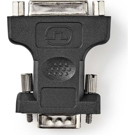 Adaptador VGA VGA macho DVI-I hembra de 24+5 pines Niquelado Recto ABS/Metal Negro Bolsa de plastico