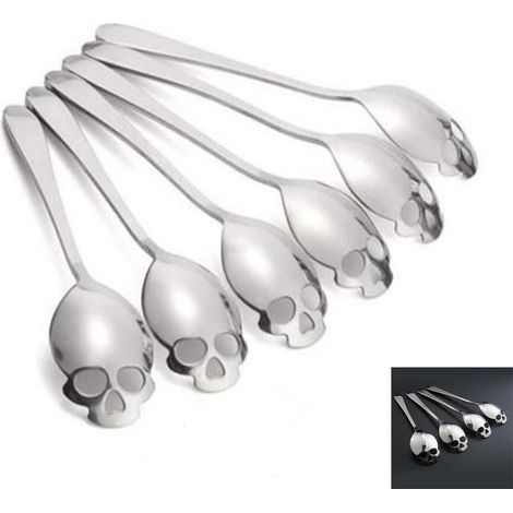 Cuillère Crâne En Acier Inoxydable - 15,1 cm - Pour Café Thé Dessert Absinthe - 1 Pièce