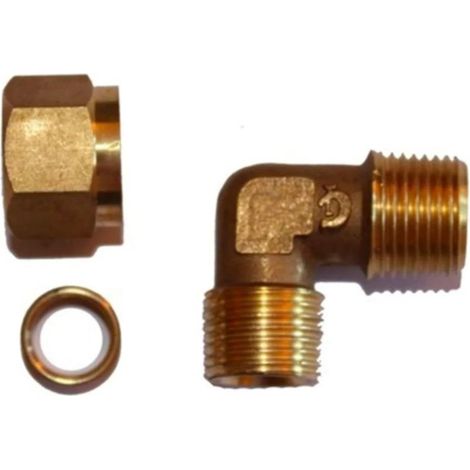 Raccord coudé 3/8" avec compression et joint pour Delfin TS 2100/3100 (1/2)