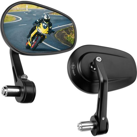 2 Rétroviseurs Moto , Rétroviseurs Universels 7/8" 22 mm, Pliables Rotatifs à 360° Compatibles avec les Scooters ATV (1/4)