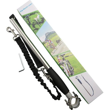 Freihändige Hundeleine fürs Fahrrad, ideal für Spaziergänge im Freien. Einziehbar und einfach zu montieren und zu entfernen. (1/4)