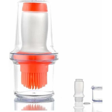 DEESSE SHOP - Brosse à bouteille d'huile, brosse à bouteille d'huile en silicone portable pour barbecue, brosse à bouteille d'assaisonnement, brosse de cuisine et de cuisson (orange) (1/5)