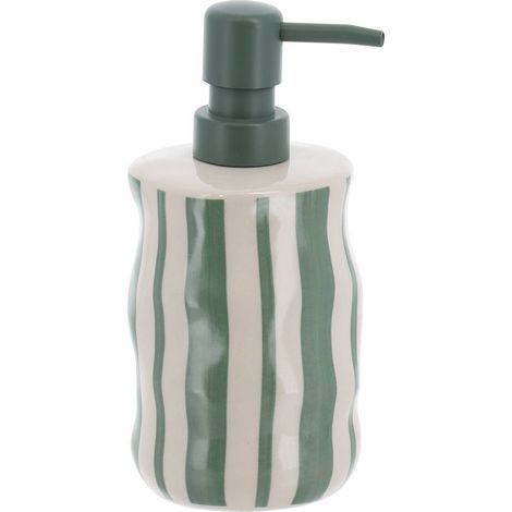 Dispenser di sapone in gres rigato 350 ml - verde salvia - Tendance (1/2)