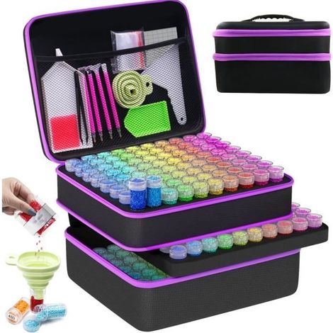 Diamond Painting Accessoires Boite de Rangement, avec 240 Emplacements, pour Peinture Diamant Broderie Diamant Painting (1/3)