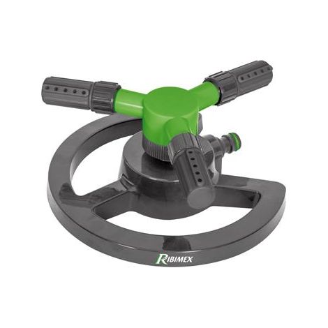 Ribimex – Arroseur oscillant 3 bras – Surface d'action 50m² – Pression max 4 bars – Bras et buses réglables