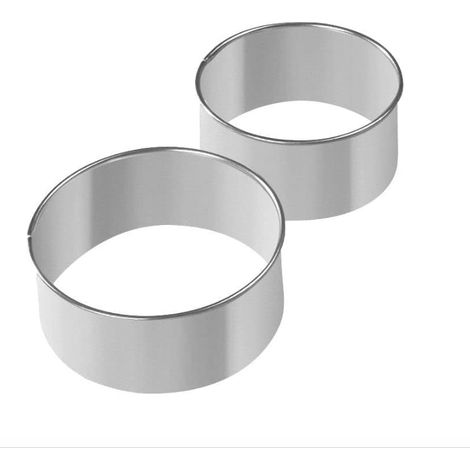 Ensemble de deux emporte-pièces ronds en acier inoxydable, adaptés aux donuts, aux sablés et plus encore. (1/3)