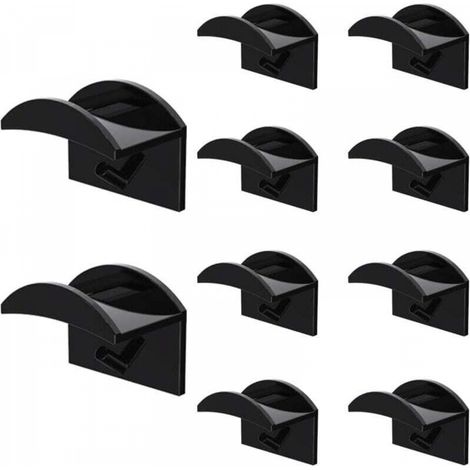 10 noir Crochet à Chapeau,Crochets de Chapeaux Support Mural,supports muraux pour casquettes de baseball,installation facile, pas de perçage, porte-casquettes (1/5)