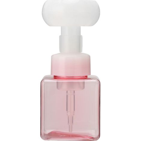 250-ml-Nachfüllflasche mit Pumpe für blumige Seifenmousse, transparentes rosa Reisedesign (1/5)