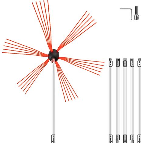 Brosse de Cheminée de 6 Mètres Kit de Ramonage En nylon pour Poêle à Pellet pour Nettoyer Cheminées en Métal ou en Brique (1/5)