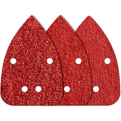 Hojas de lijar adhesivas de corindón perforadas, 96 x 136 mm, grano 80/120/240, 10 uds (1/3)