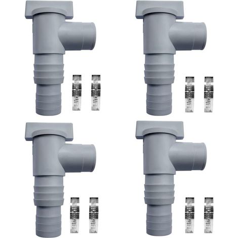Vanne d'entretien/d'arrêt pour Piscine avec Raccord De Tuyau De 32mm, Robinet D'arrêt avec 2 Colliers De Serrage, Double Split Tuyau Valve Plunger Accessoires De Piscine (Lot de 4) (1/4)