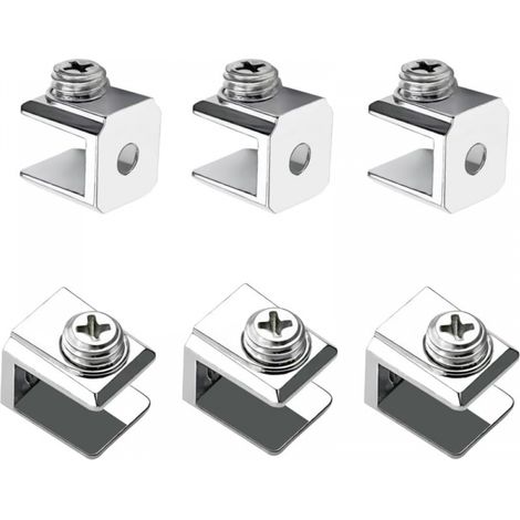16 Pieces Glass Clamp, Adjustable Glass Holder, Zinc Alloy Glass Support Clamp, Fixing Clip for 3-8mm Thick Glass (1/4)