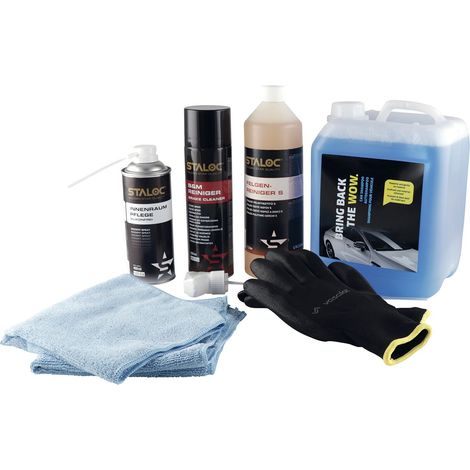 Staloc Auto Reinigungsset, Cockpitspray + Autoshampoo + Bremsen und Motorreiniger + Microfastertücher (1/5)