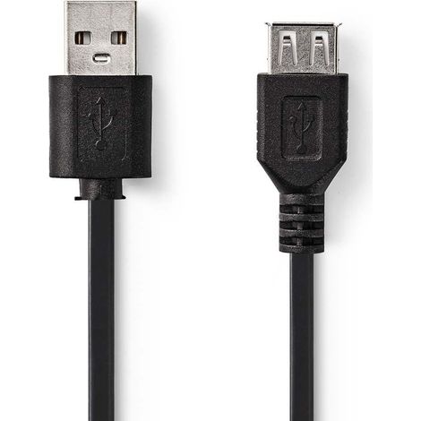 Câble Nedis CCGT60010BK30 USB 2.0 A mâle - USB A femelle 3 m Noir (1/3)