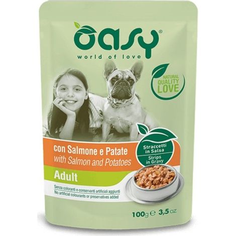 Oasy Dog  Tiras  Sobre de 100 g - Adulto  Salmón con patatas 100 g
