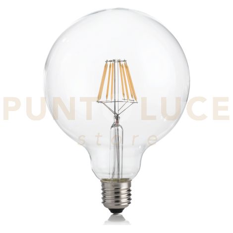LAMPADINA ATTACCO E27 IN VETRO GLOBO TRASPARENTE 8 W 950 lm 2700 K D125