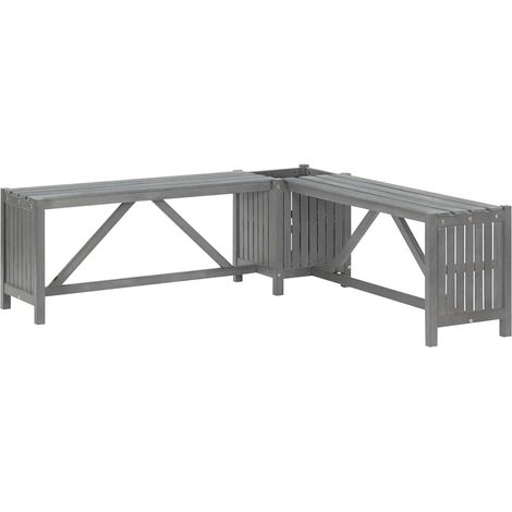 Garden Bench Grey Solid Acacia wood Medium Garden Bench Rustic vidaXL