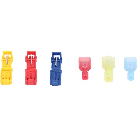 Connecteurs électriques T à dénudage rapide, lot de bornes à clipser, cosses mâles nylon entièrement isolées, sertissage facile, 12-10 AWG (1/5)
