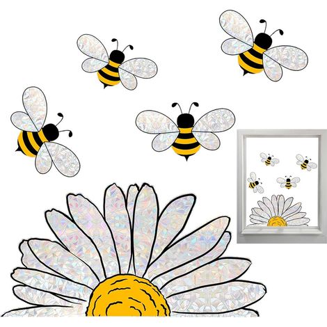 Autocollants pour fenêtre avec, autocollants de fenêtre anti-collision - Autocollant en verre d'abeille anti-collision pour oiseaux,Autocollants statiques pour décoration murale pour