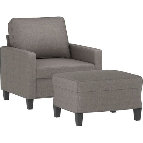 vidaXL Poltrona con Poggiapiedi Tortora 60 cm in Tessuto (1/4)