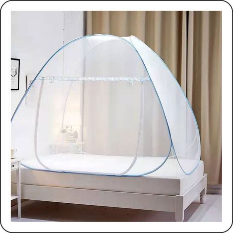 Moustiquaire de lit, double porte pliable et escamotable pour empêcher les piqûres de moustiques (180 x 200 x 150 cm) (1/5)