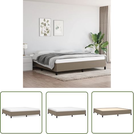 The Living Store Bettgestell ohne Matratze Taupe 200x200 cm Stoff - Bettrahmen - Doppelbett - Boxspringbetten - Lattenrost - Schlafzimmermöbel (1/5)