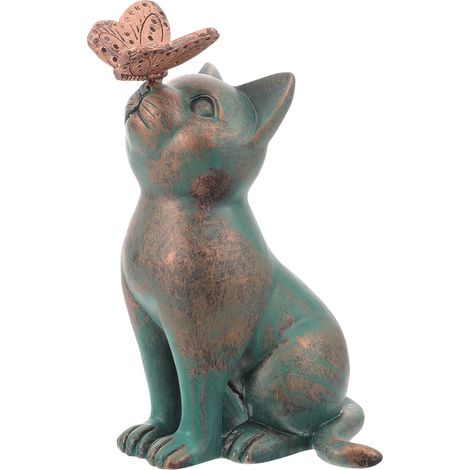 Smaller Katzenstatue aus Kunstharz Dekorative Smalle