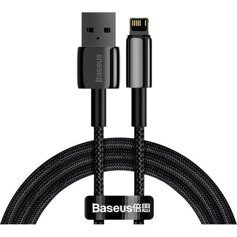 Baseus Wolframgold USB-auf-Lightning-Kabel, 2,4 A, 1 m (schwarz) (1/5)