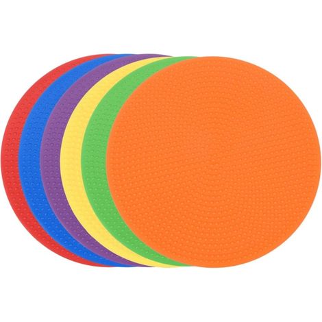 Rutschfeste Markierungspunkte 10,5 cm (6 Stück) - Flache Bodenpunkte für Beweglichkeitsübungen - Runde Polyethylen-Markierungen für Sport und Training (1/4)