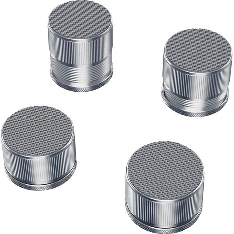 Elevadores ajustables: altura de 2,3 cm a 4,2 cm, aptos para microondas, hornos, sofás y otros muebles (juego de 4, color plata).
