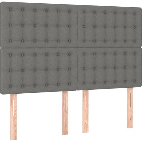 Maison Exclusive - Cabecero de cama gris oscuro 144x5x118/128 cm (1/5)