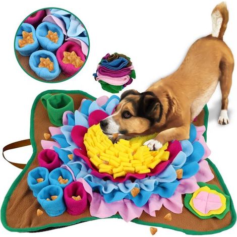 Tapis de fouille pour animaux / Distributeur de croquettes anti-glouton / Tapis pour cacher les friandises – 48 x 48 cm. Tapis anti-glouton pour chiens et chats. (1/5)