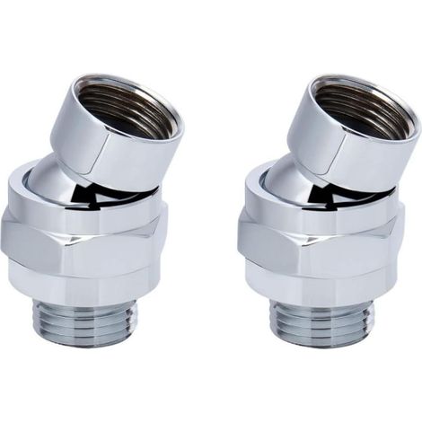 Raccord De Douche À Rotule - Adaptateur Pivotant En Laiton - Pour Bras De Douche Standard G 1/2 - 2 Pièces (1/5)
