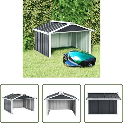vidaXL Protection contre le temps - Abri pour robot de jardin 92x97x63cm Acier galvanisé Anthracite (1/5)