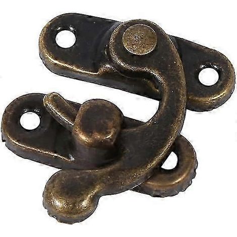 12x Loquets à crochet antiques gauche/droite avec fermeture à vis pour sacs à faire soi-même (droit - bronze foncé) (1/4)