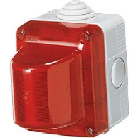 Gewiss spia luminosa rossa stagna spia di segnalazione stagna 15w - 230v diffusore rosso gw27415