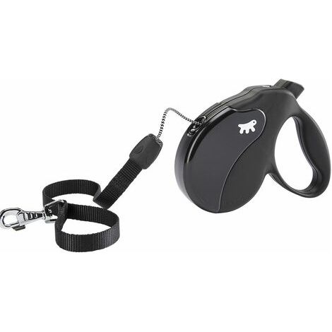 Ferplast AMIGO CORD Guinzaglio allungabile con cordino. 4 misure e vasta scelta di colori.. Variante S - Misure: 14 x 3.6 x h 12 cm - Nero