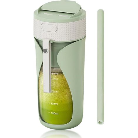 Mixeur portable, appareil à jus personnel rechargeable avec paille et 6 lames – Mini mixeur à fruits multifonction pour la maison, le sport et le bureau. (1/2)