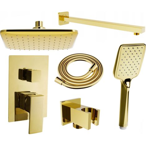 Mexen Uno DR62 conjunto de ducha empotrado, dorado - 71435DR62-50 (1/5)