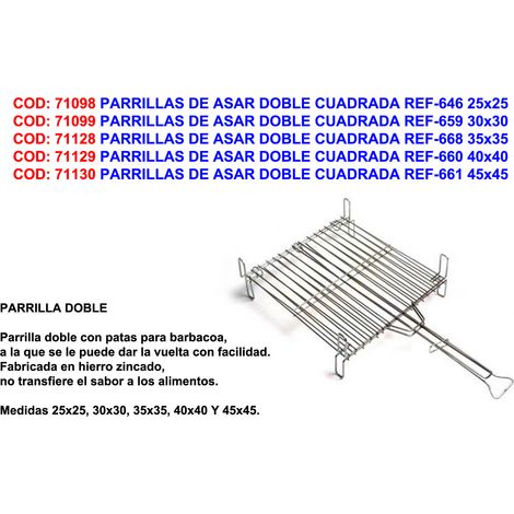SONECOL Parrilla Doble Cuadrada 35x35 Ref-668
