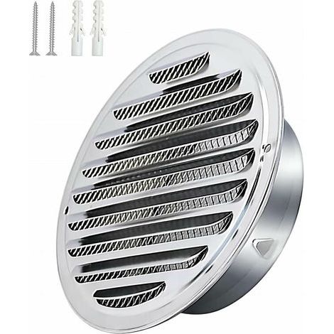 Griglia di scarico rotonda in acciaio inox 150 mm, cappuccio di uscita dell'aria, griglia di ventilazione rotonda, cappa per scarico fumo con zanzariera (1/4)