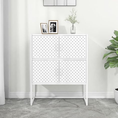 Highboard Weiß 80x35x100 cm Stahl (1/5)