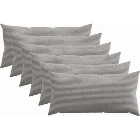 Federa 6 pcs HEERLEN Grigio Chiaro 40 x 70 cm corduroy vidaXL (1/5)