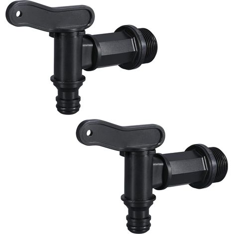 1000L Kunststoff-3/4''-Wasserhahn für Regenwassersammeltank, IBC-Wasseraufbewahrungskisten-Adapter mit Kontermutter und Wasserhahnanschluss (2 Stück) (1/5)