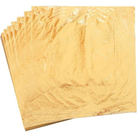 Feuille d'or imitation KINNO 100 pour loisirs créatifs, projets artistiques en feuille de métal, décoration de meubles 14x14 cm (1/5)