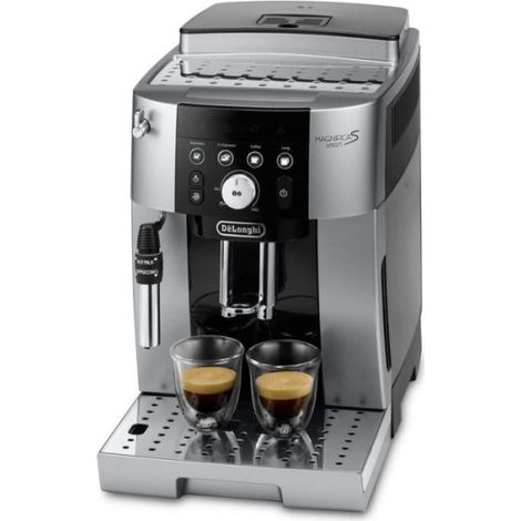 Delonghi – Cafetière expresso broyeur automatique 1,8L – Pression 15 bar – Compatible grains de café – Design inox gris