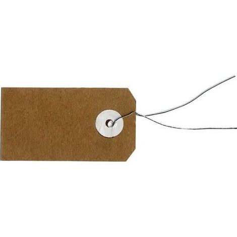 Etiquettes kraft avec fil métallique - 5,5 x 3 cm