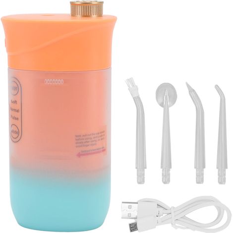 Brosse à Eau Dentaire 220ml 3 Modes 4 Embouts Nettoyage Buccal Prévention Caries Soin Gencives Élimine Résidus Alimentaires (1/5)